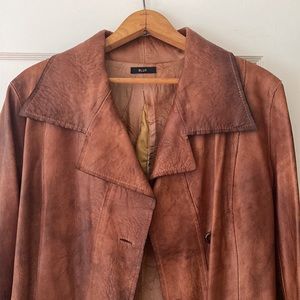 Blur Italian Distressed Leather Coat
